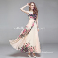 Mode Brautkleid Aprikose Boden Länge Kleid mit Spitze